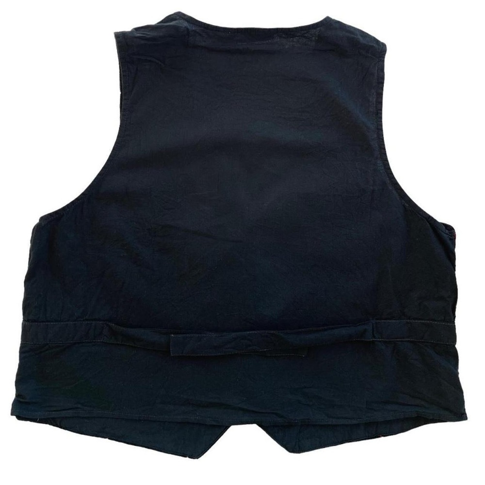Vintage Victoria Jones Petites Black Velvet Embroidered Christmas Holiday Vest - Picture 5 of 7